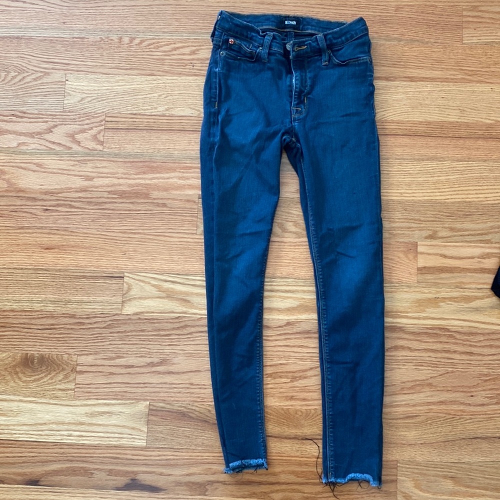 Hudson Dark Wash Cropped Skinny Jeans